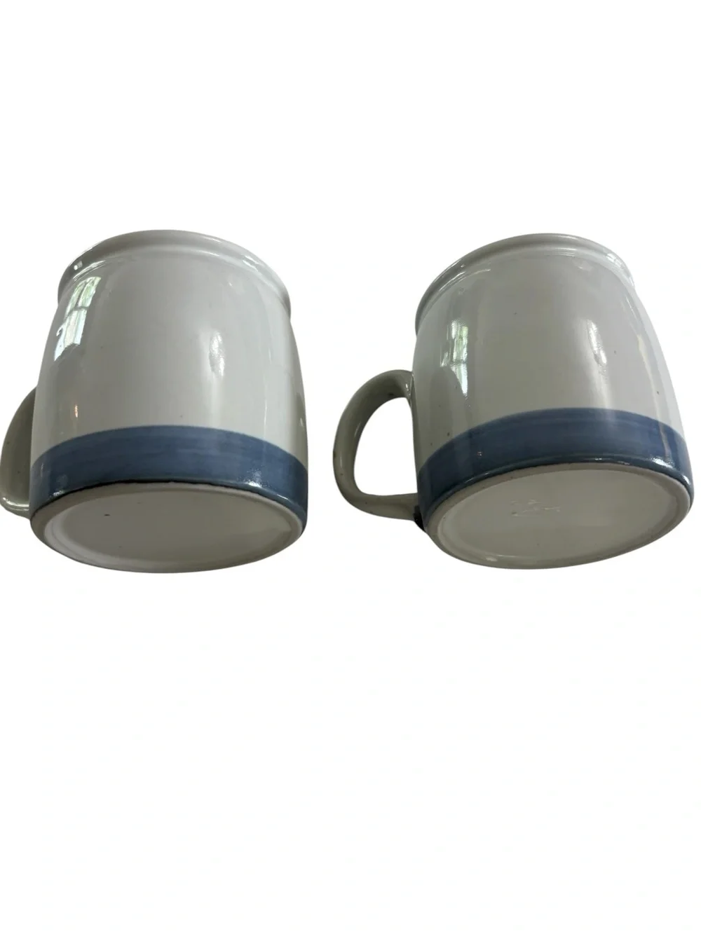 Hot Air Balloon‎ Stoneware Mugs Blue, Yellow, White Coffee Set of 2